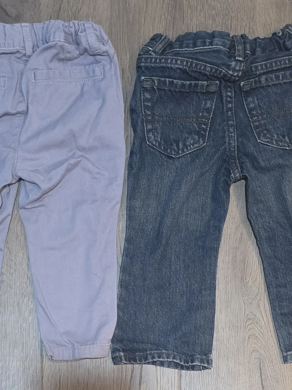 The Children's Place Lot 2 Baby Boy Pants 18-24M Gray Chinos & Blue Denim Jeans